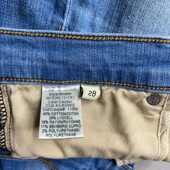 Rag & Bone Kill Bowie Skinny Jeans Mid Rise Denim Stretch Medium Wash Blue 28 - Picture 10 of 15